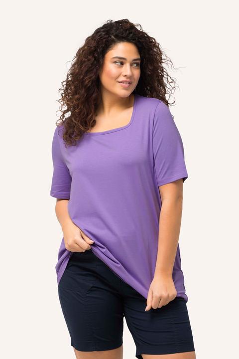 Immagine prodotto Ulla Popken T-shirt dal taglio svasato con scollo rettangolare e mezze maniche (42, 44)