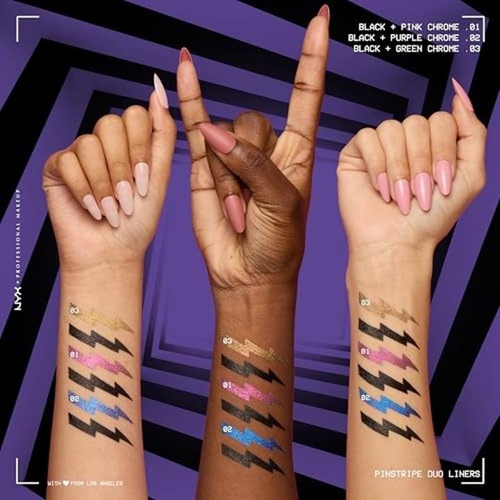 Actual product image NYX Professional Make-Up Nyx Professional Makeup Beetlejuice Pinstripe Duo Eye Liner Dual-Ended Black