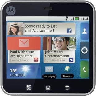 Actual product image Motorola Flipout - QWERTZ - Black/Purple/Green/Yellow (150 GB, 2.80", 3 Mpx, 3G)