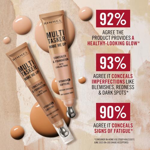 Produktbild Rimmel London Rimmel Multi-Tasker Wake Me Up Foundation & Concealer 20ml 025 Rose Ivory (025 Rose Ivory)