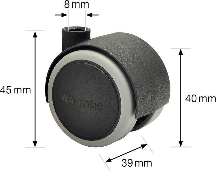 Produktbild Wagner System Doppelrolle mit Gummilaufrad