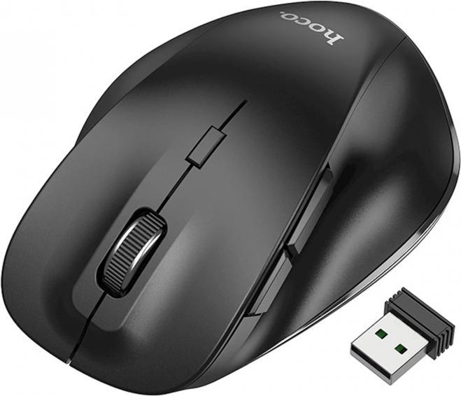 Actual product image Hoco - Wireless Mouse Mystic (GM24) - Six Button Dual Mode Business 2.4G, 1600 DPI - Black (Wireless)
