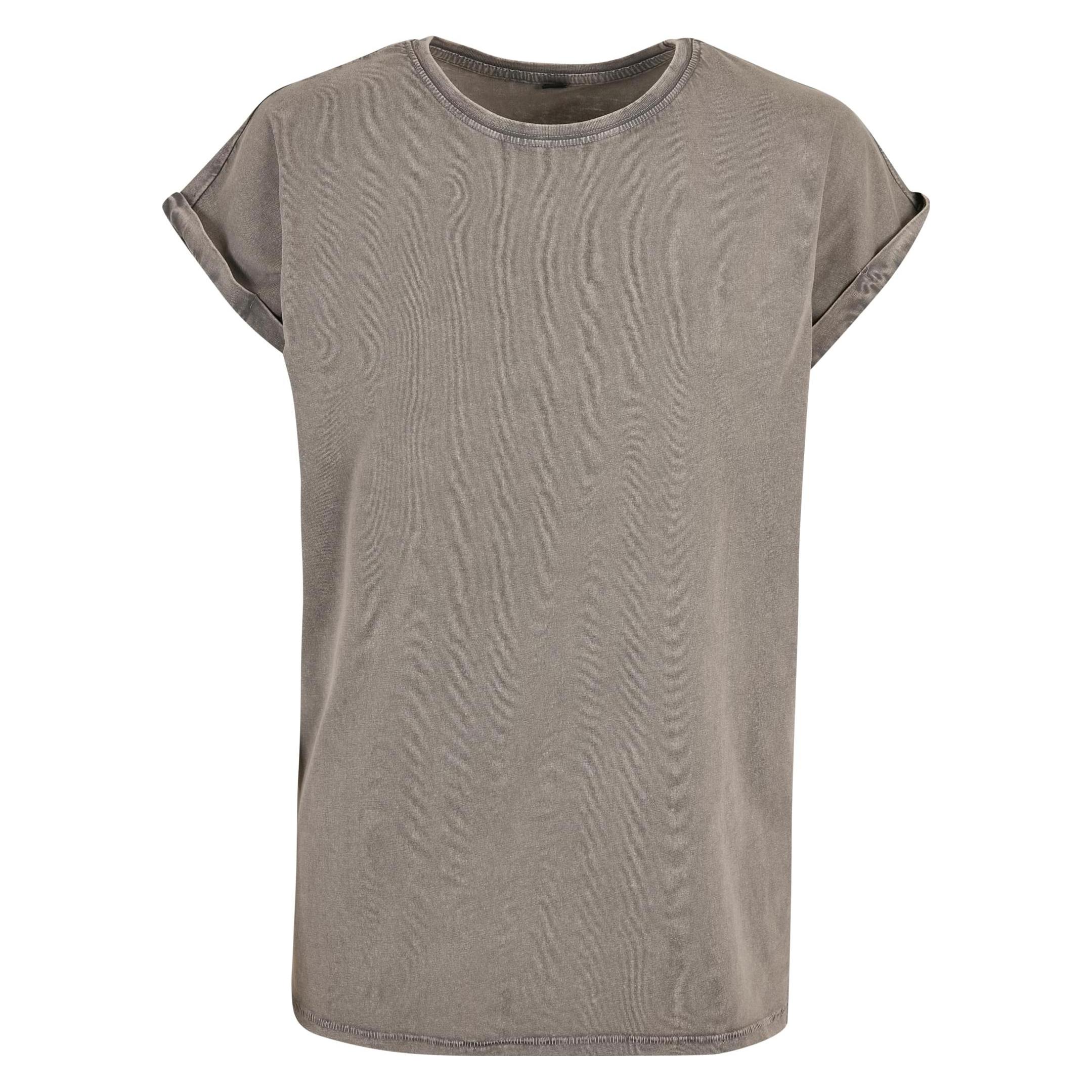 Build Your Brand, Damen, Shirts, Ladies' Acid Washed Extended Shoulder Tee, Grau, (4XL)