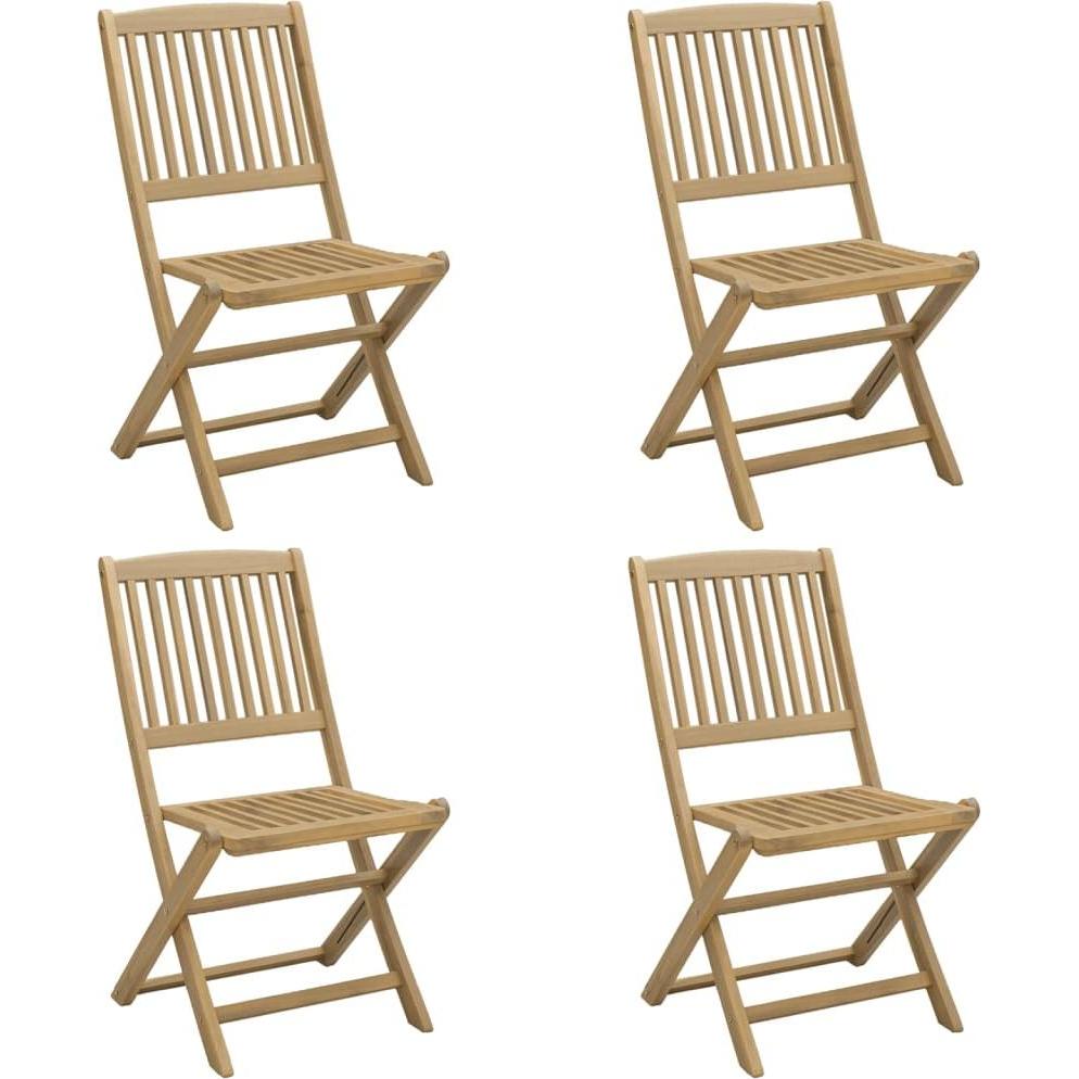 VidaXL, Gartenstühle, Gartenstühle 4 Stk. Klappbar Akazie