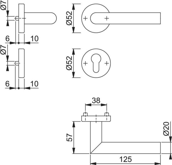 Image du produit Hoppe Garniture à rosette Amsterdam E1400/42H/42HKVS Acier inoxydable F69 rond PZ DIN gauche / droite D/D (Garniture de porte)