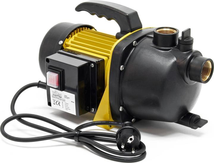 Actual product image Wiltec Garden Pump 2800l/h, 600W, Handle & Water Drain Plug, Discharge Head 35m for Fresh Water (Garden pump)