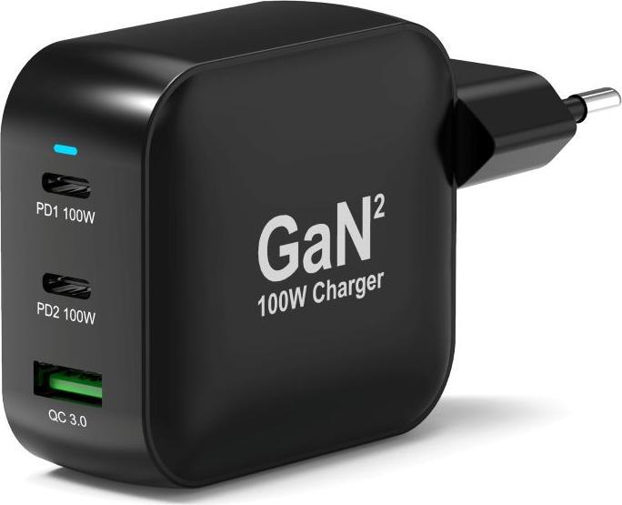 Port Designs Port WALL GaN2 CHARGER USB-C & USB-A 100W CtoC CABLE 2m (100 W, 3 ports)