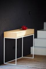 Actual product image Jan Kurtz DINA console table, frame: white RAL9016 tubular steel (34 x 34 x 78 cm)