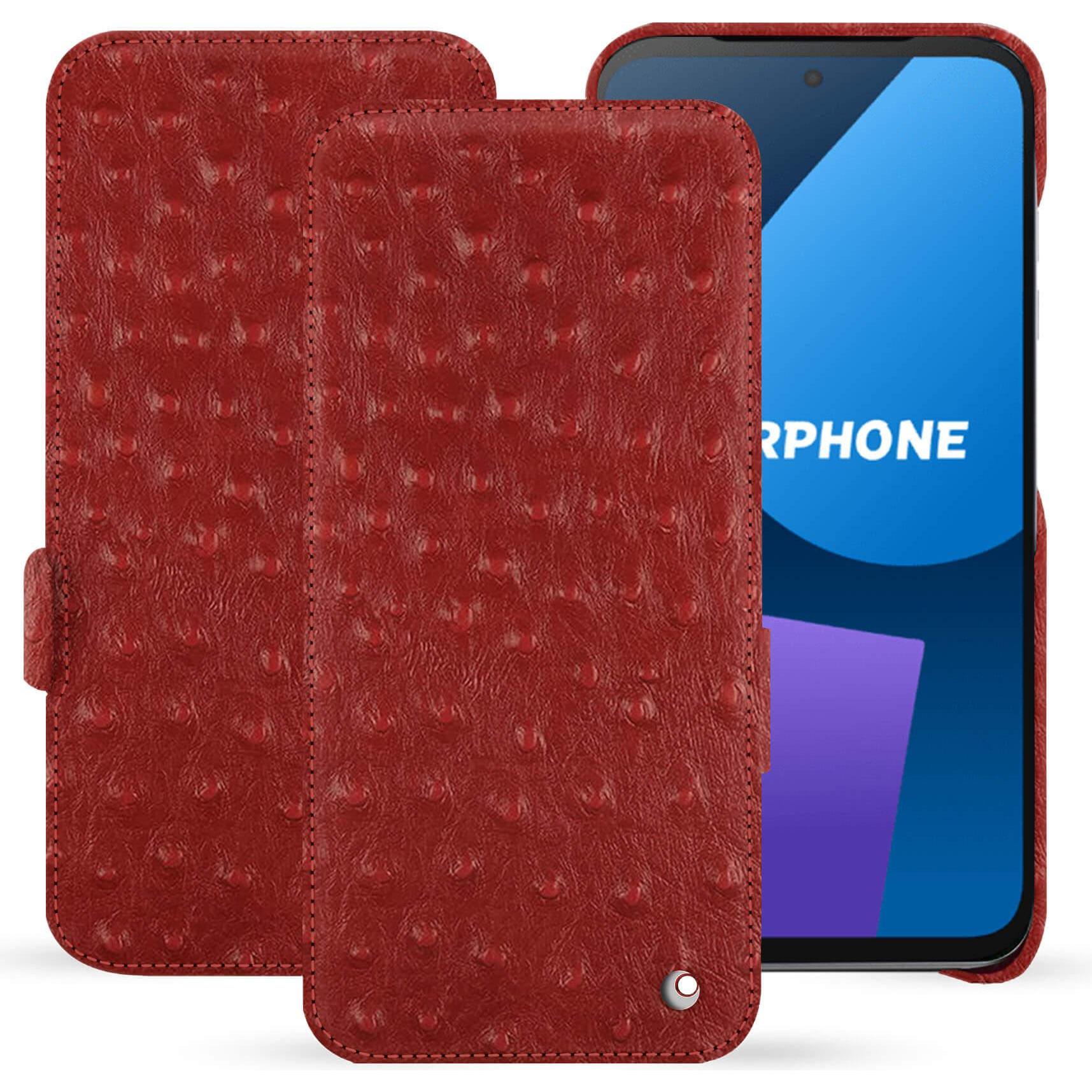 Noreve Lederschutzhülle horizontal (OnePlus 5), Smartphone Hülle, Rot