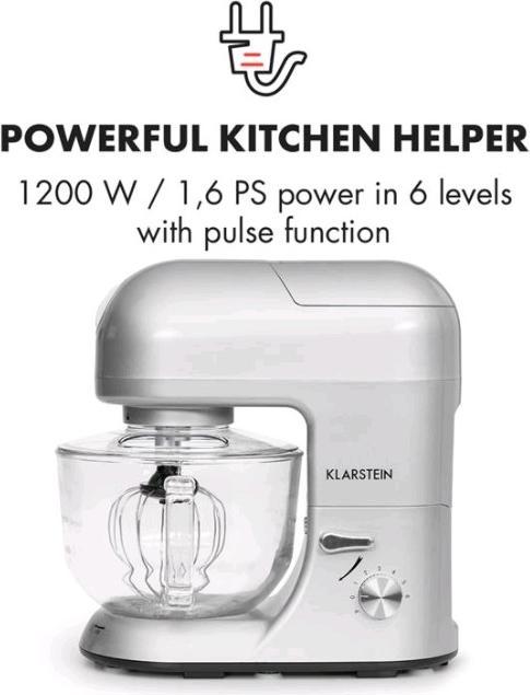 Actual product image Klarstein Lucia Argentea 2G Kitchen Machine Silver (1300 W)