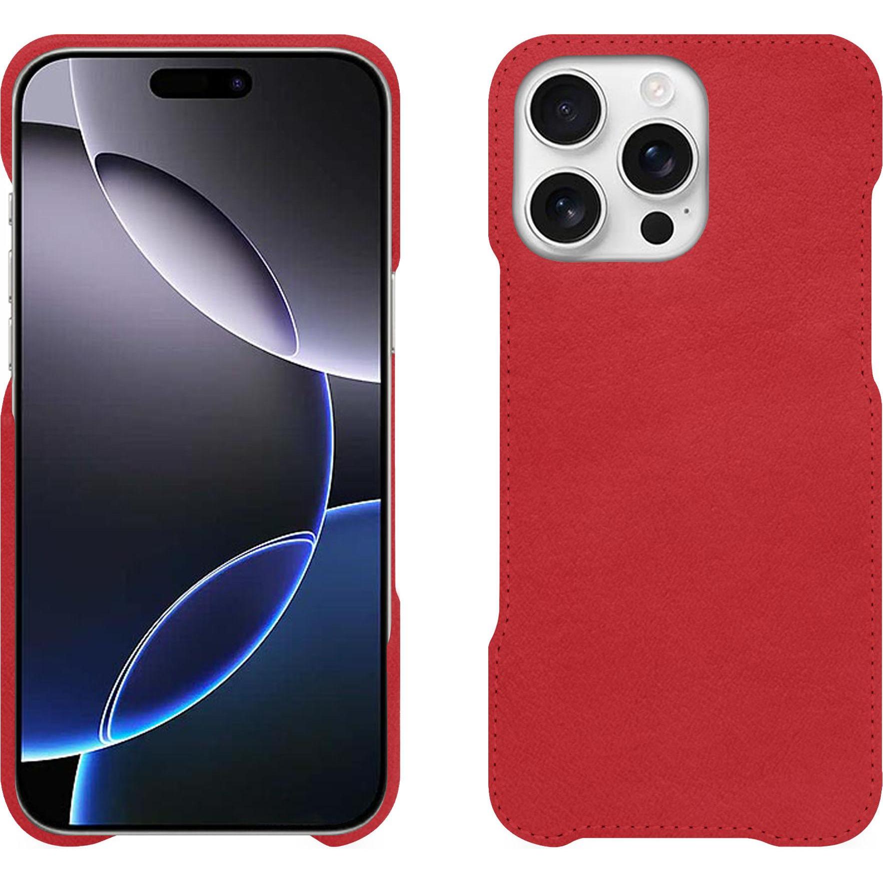 Noreve Lederschutzhülle (Apple iPhone 16 Pro Max), Smartphone Hülle, Rot