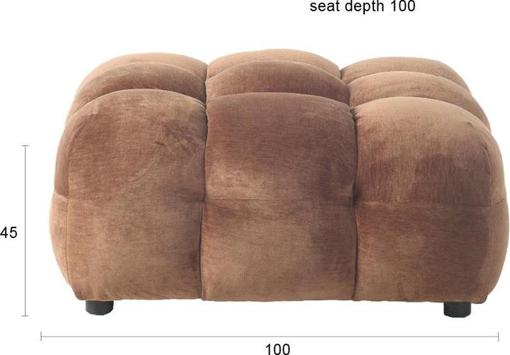 Produktbild Dutchbone Hocker Hackman Velours Cognac