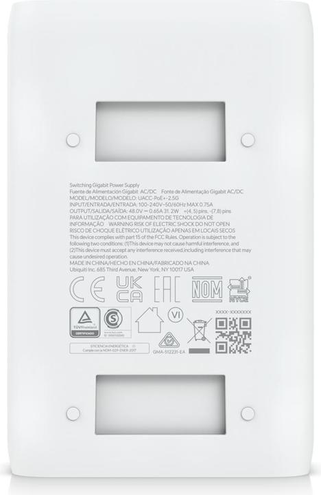 Actual product image Ubiquiti 2.5G PoE+ adapter (802.3at (PoE+), 30 W)
