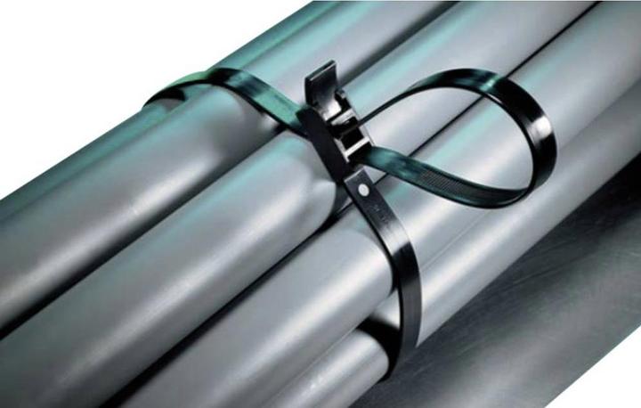 Productafbeelding HellermannTyton Kabelbinder SpeedyTie® (L x B) 750 mm x 13 mm SPEEDYTIE-PA66-YE-V1 Kleur: Geel, Rood 5 stuks. (Plastic kabelbinders, 750 mm, 5 Pcs.)