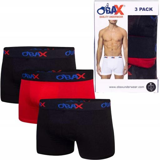 Actual product image Obax Men's boxer underwear 3p black/red M (M)
