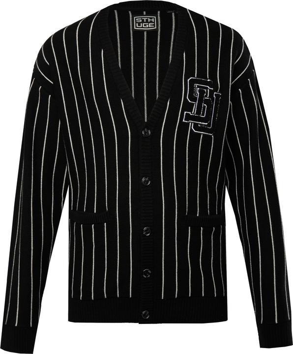 Produktbild Sthuge Strickjacke, Nadelstreifen, V-Auschnitt, Badge (3XL)
