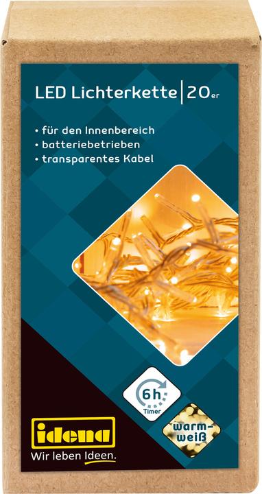 Produktbild Idena LED Lichterkette 20er warmweiss für Innen (1.80 m)