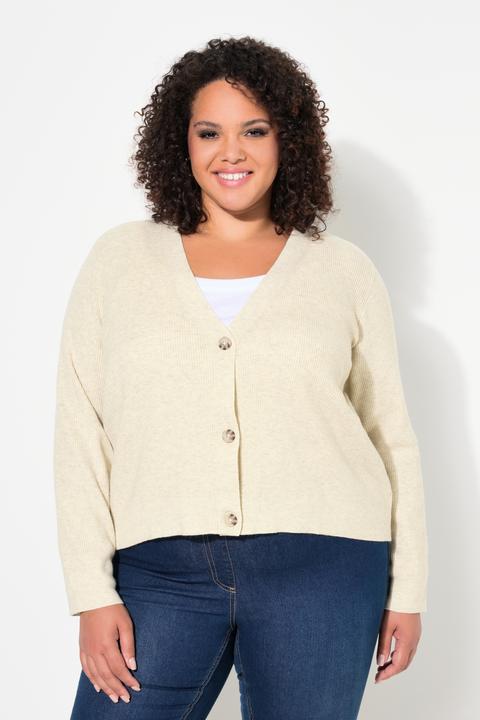 Actual product image Ulla Popken V-Neck Long Sleeve Cardigan (58)