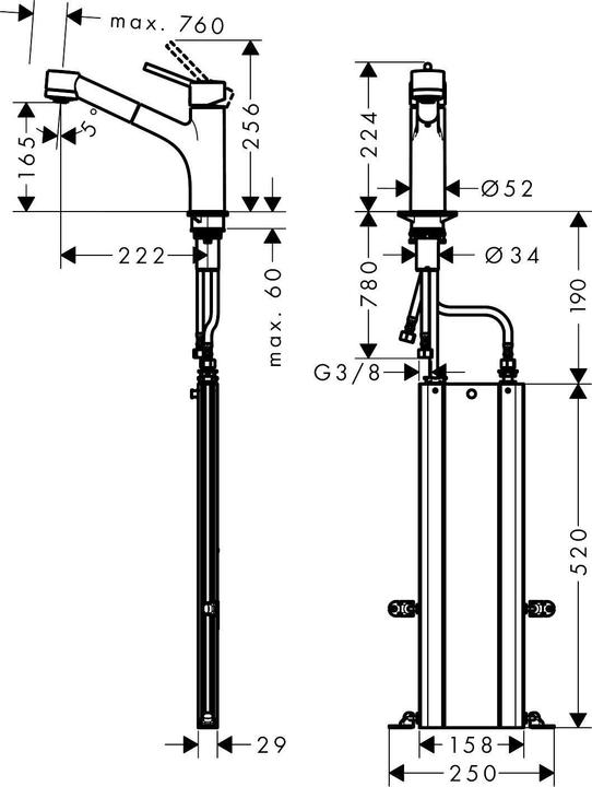 Produktbild hansgrohe HG Einhebel-Spültischmischer 170 TALIS S DN 15 m sBox Ausziehbrause ES-Op.