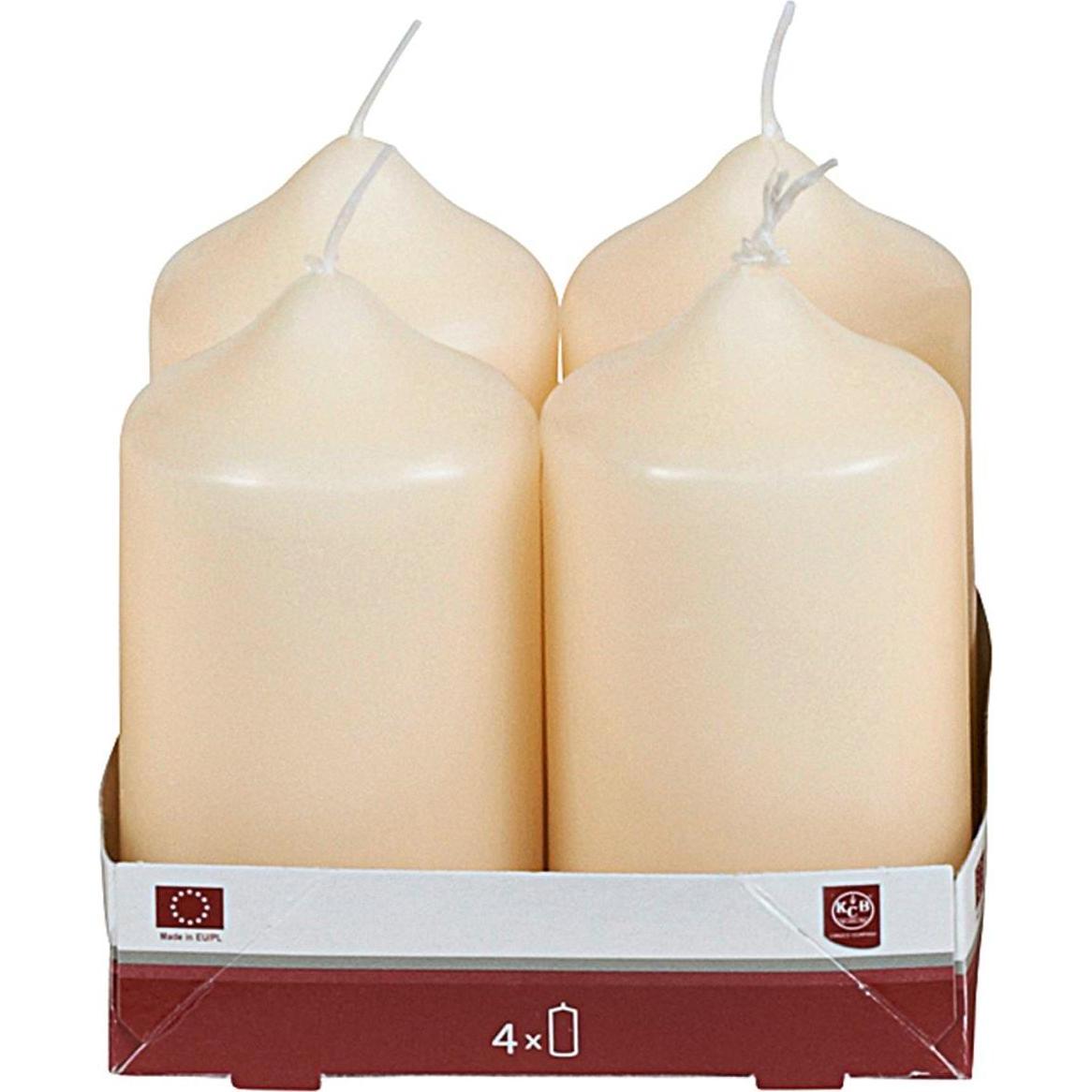 6x KCB, Kerzen, Stumpenkerze 9xØ5cm cr4 Pack (4 Stk.)