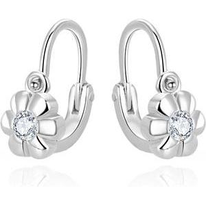 Thumbnail - Beneto, Ohrringe, Flattering girls' earrings with clear zirconia AGUC3335-1