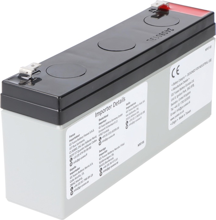 Actual product image Yuasa NP3-6 Battery Lead PB 6 Volt 3Ah Faston 4,8mm (6 V, 3 Ah)