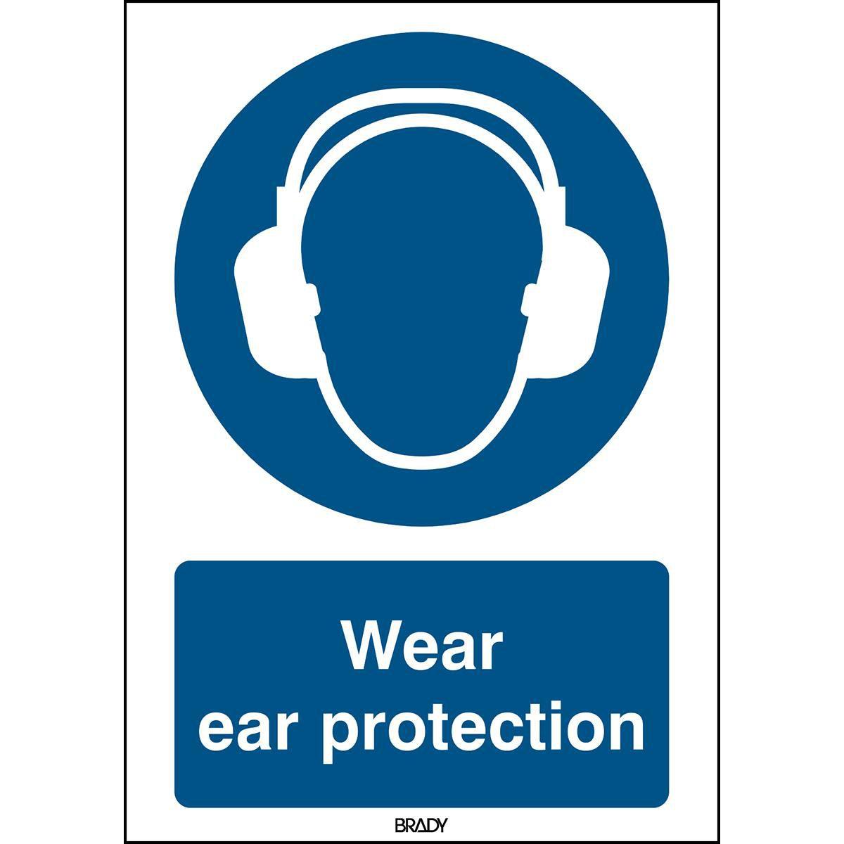 Brady, Etiketten, ISO Safety Sign - Wear ear
