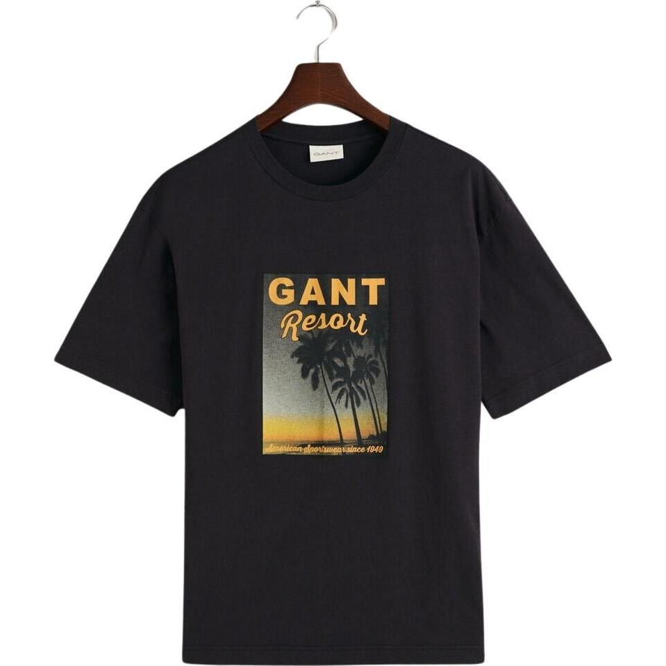 GANT, Herren, Shirt, t-hirt wahed graphic, Schwarz, (S)