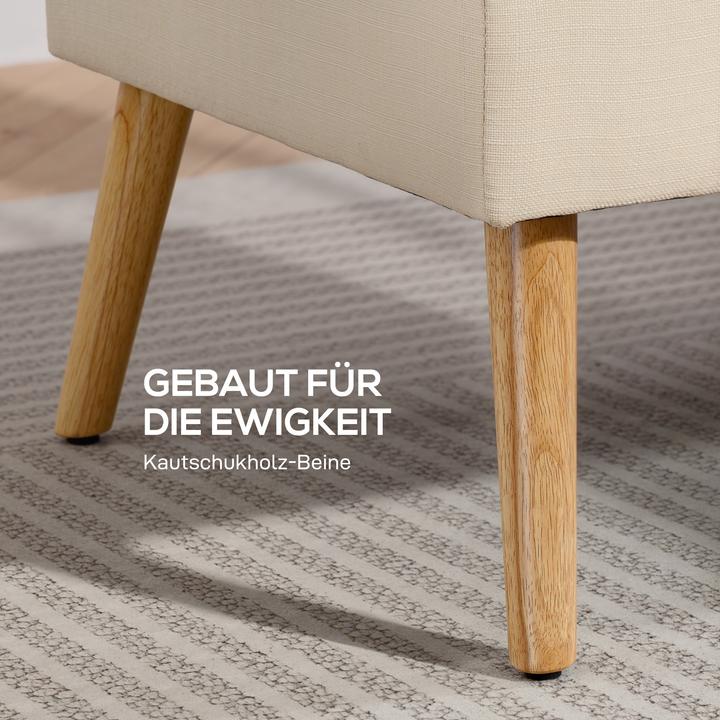 Produktbild Homcom Sofa Polyester, Kautschukholz Beige (2-Sitzer)