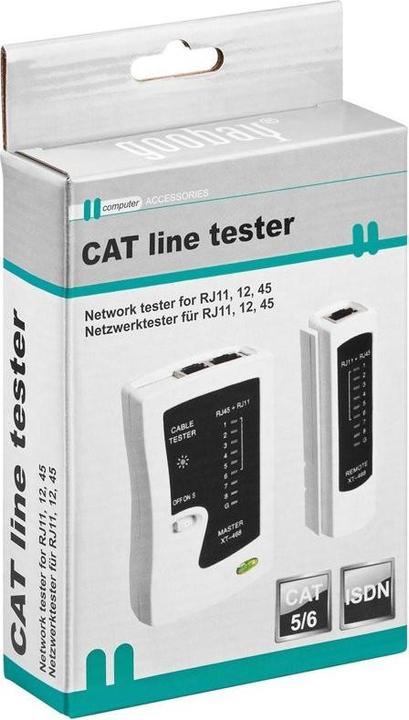 Produktbild Goobay Leitungstester, Netzwerktester, Kabeltester für RJ11, RJ12, RJ45, ISDN, CAT5, CAT6