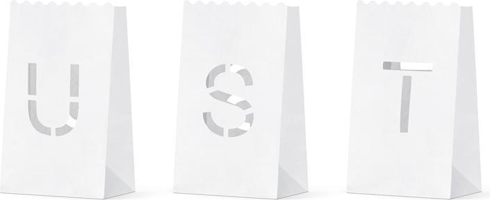 Produktbild Partydeco Lanterns, candles bags - Just Married, 11.5x19x7cm (1 pkt / 11 pc.) (11 x)