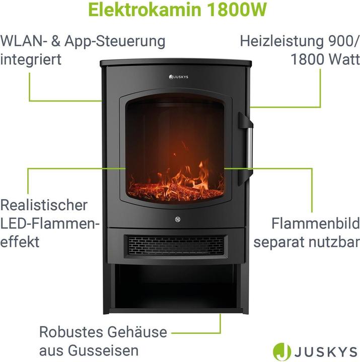 Produktbild Juskys Elektrokaminofen 1800W
