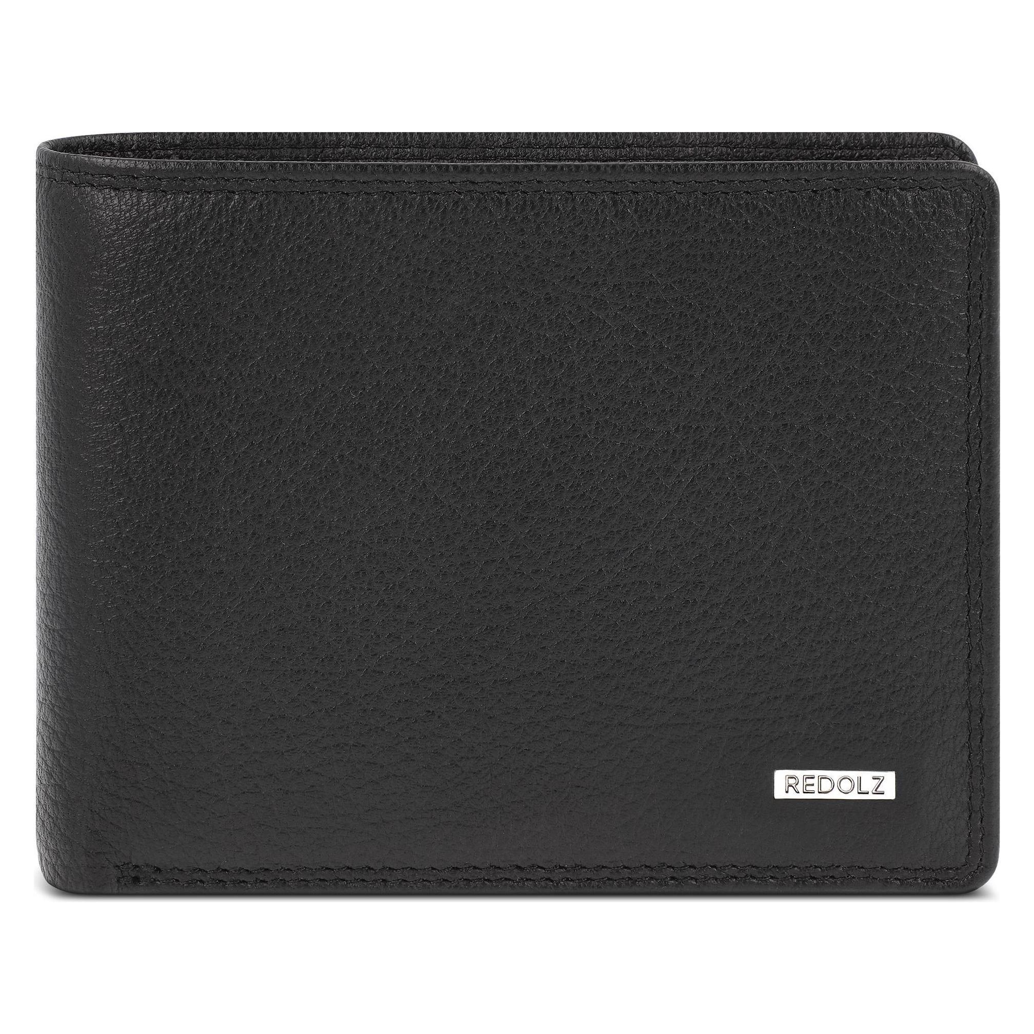 Redolz, Herren, Portemonnaie, Leather Essentials Geldbörse Rfid Schutz Leder 12 Cm, Schwarz