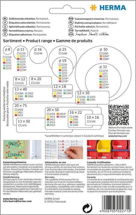 Image du produit Herma Points de repère