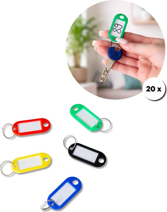 Werkstein Schlüsselanhänger, beschriftbar, 20 Stk. Bunt