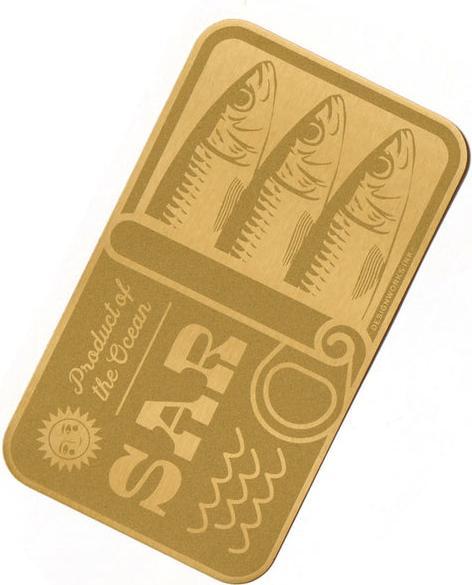 Designworks Brass Bookmark - Sardines