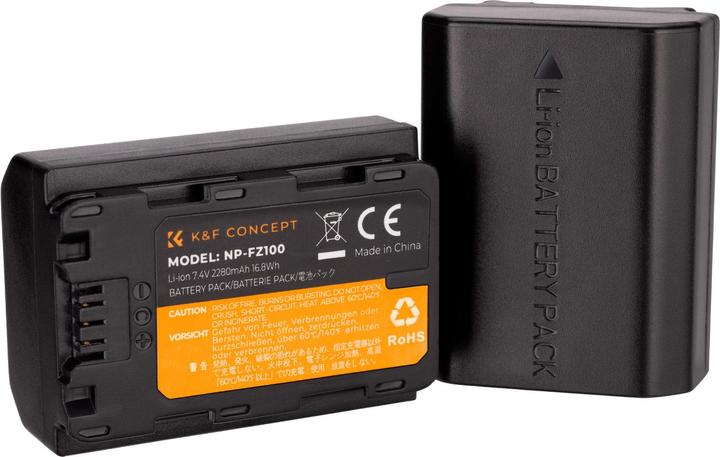 Actual product image K&F Concept NP-FZ100 2280mAh Digital Camera Battery (1 pc), for Sony Camera (Camera battery)
