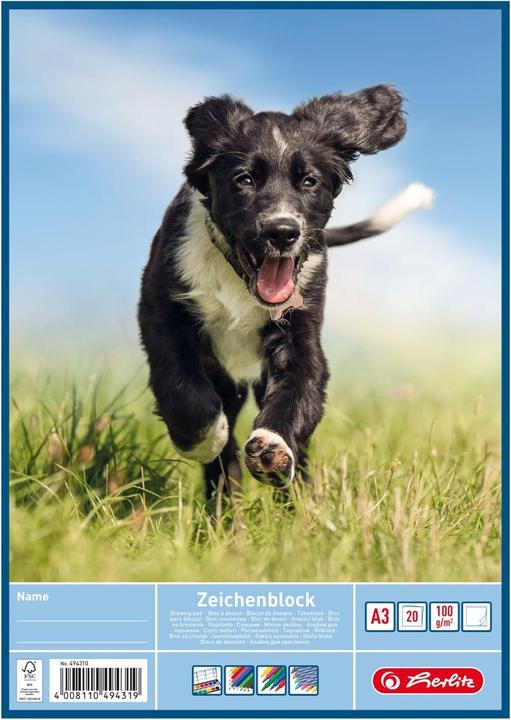 Produktbild Herlitz Zeichenblock DIN A3, 100 g/qm, 20 Blatt (A3, Blanko, Kein Einband)