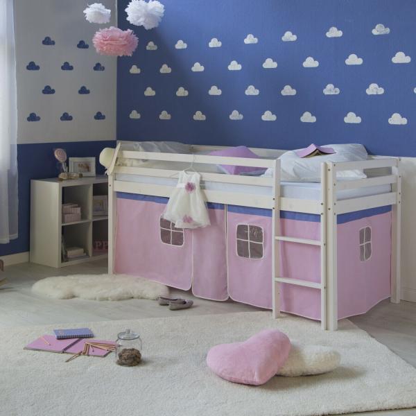 Produktbild Homestyle4u Hochbett Spielbett Kinderbett mit Leiter (90 x 200 cm)