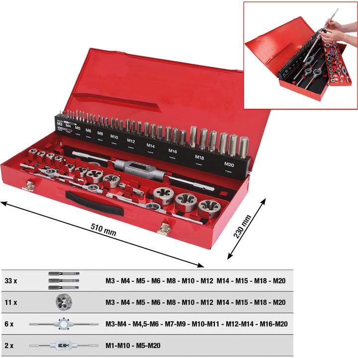 Actual product image KS Tools HSS CO tapping tool set