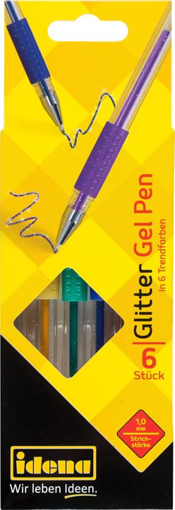 Produktbild Idena Glitter Gel Pen 6er (Mehrfarbig, 6x)