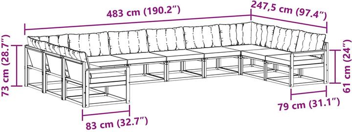 Produktbild vidaXL Outdoor-Sofa