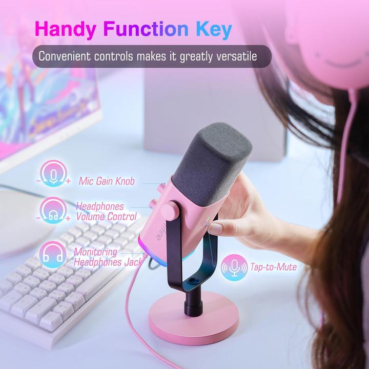 Image du produit Fifine AM8 Microphone 3.5mm, USB-C, XLR - Pink