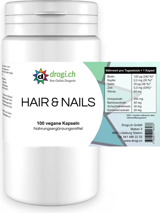 Nutritional values and ingredients Drogi Hair & Nails (100 pcs., Capsules)