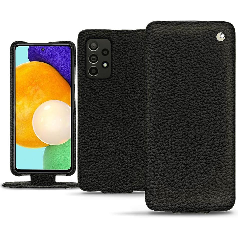 Noreve Lederschutzhülle vertikal (Samsung Galaxy A52), Smartphone Hülle, Schwarz