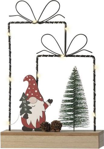 Lumineo LED-Standdeko - Geschenke mit Wichtel - ca. 5 x 16 x 23,5 cm