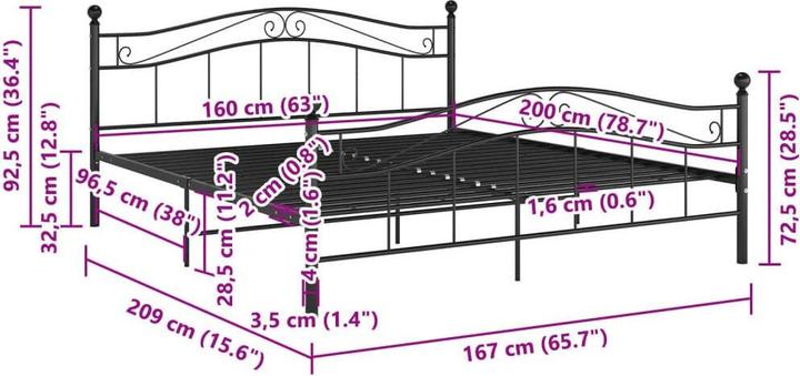 Image du produit vidaXL Bettgestell (160 x 200 cm)