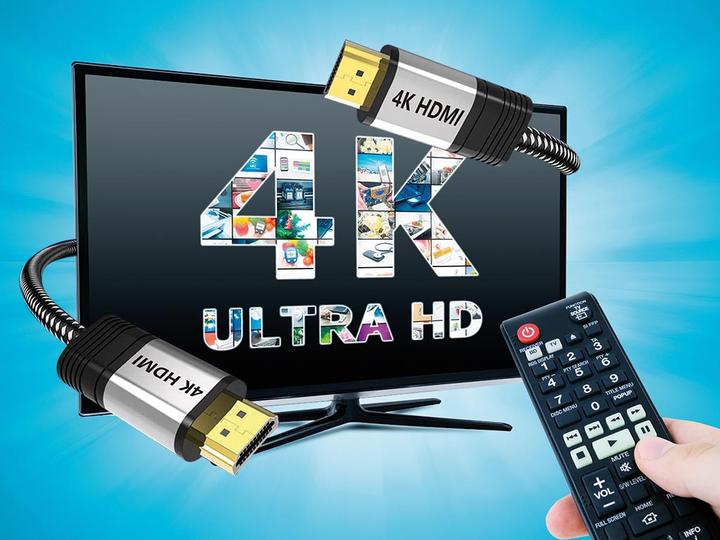 Produktbild HQ Power Premium HDMI 2.0 cotton braided cable with gold plated connector - 4K Video - 2 meter (2 m, HDMI, 2.0)
