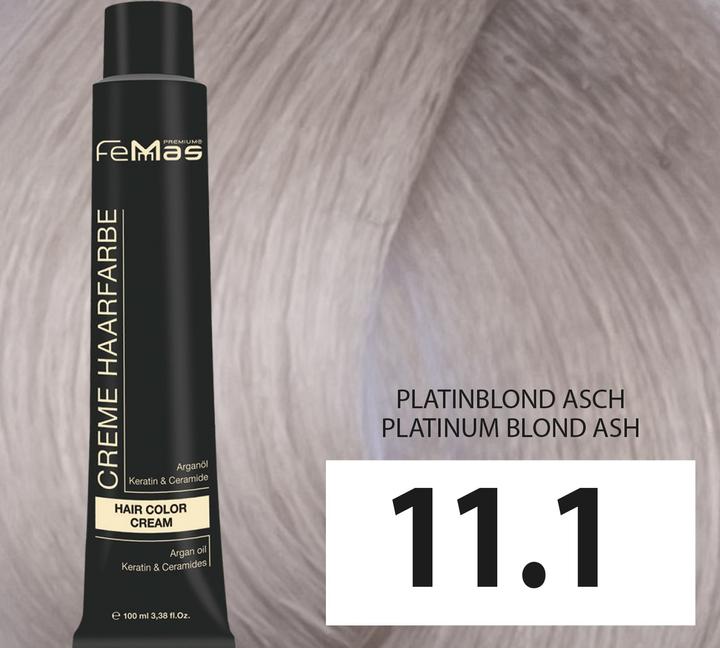 Image du produit FemMas 11.1) Coloration cheveux blond platine cendré 100ml (Blond cendré platine)