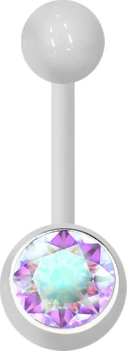 Immagine prodotto Star Piercing Banana bianca con sfera e cristallo multicolore (Materiale sintetico, senza ottone)